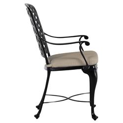 Provance Beige Sunbrella Earth Black Outdoor Dining Arm Chair|