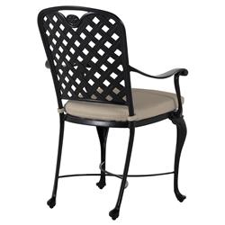 Provance Beige Sunbrella Earth Black Outdoor Dining Arm Chair|