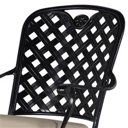 Provance Beige Sunbrella Earth Black Outdoor Dining Arm Chair|