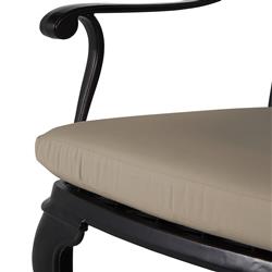 Provance Beige Sunbrella Earth Black Outdoor Dining Arm Chair|