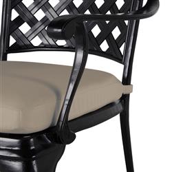 Provance Beige Sunbrella Earth Black Outdoor Dining Arm Chair|