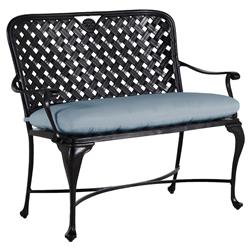 Provance Blue Sunbrella Ancient Earth Black Outdoor Bench|