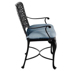 Provance Blue Sunbrella Ancient Earth Black Outdoor Bench|