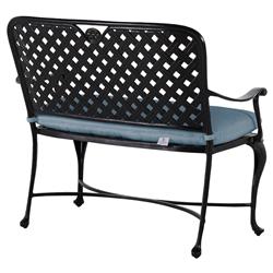 Provance Blue Sunbrella Ancient Earth Black Outdoor Bench|