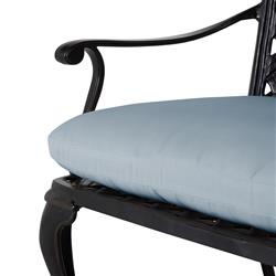 Provance Blue Sunbrella Ancient Earth Black Outdoor Bench|