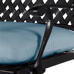 Provance Blue Sunbrella Ancient Earth Black Outdoor Bench|