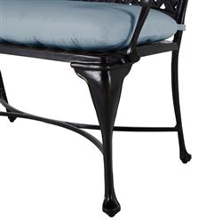 Provance Blue Sunbrella Ancient Earth Black Outdoor Bench|