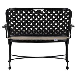 Provance Beige Sunbrella Ancient Earth Black Outdoor Bench|