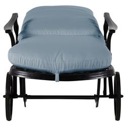 Provance Blue Sunbrella Earth Black Outdoor Chaise Lounge|