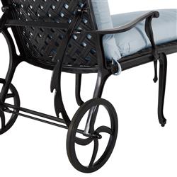 Provance Blue Sunbrella Earth Black Outdoor Chaise Lounge|