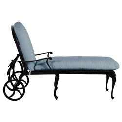 Provance Blue Sunbrella Earth Black Outdoor Chaise Lounge|
