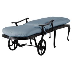 Provance Blue Sunbrella Earth Black Outdoor Chaise Lounge|