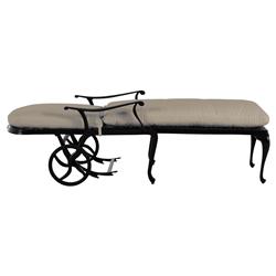 Provance Beige Sunbrella Earth Black Outdoor Chaise Lounge|
