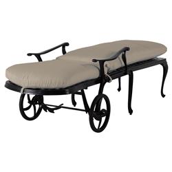 Provance Beige Sunbrella Earth Black Outdoor Chaise Lounge|