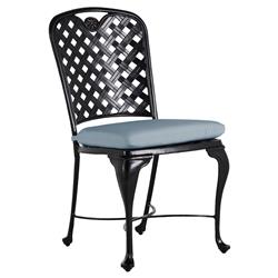 Provance Blue Sunbrella Ancient Earth Black Outdoor Dining Chair|