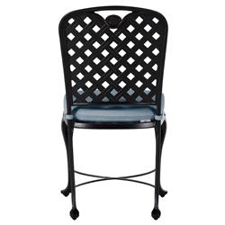 Provance Blue Sunbrella Ancient Earth Black Outdoor Dining Chair|