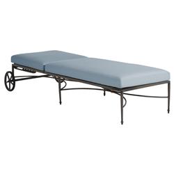 Roma Blue Sunbrella Slate Grey Aluminum Outdoor Chaise Lounge|