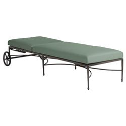 Roma Green Sunbrella Slate Grey Aluminum Outdoor Chaise Lounge|