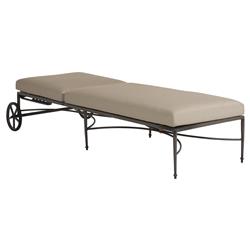 Roma Beige Sunbrella Slate Grey Aluminum Outdoor Chaise Lounge|