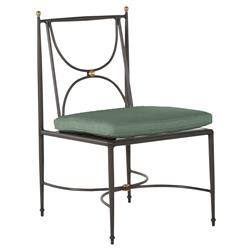 Roma Green Sunbrella Slate Grey Aluminum Outdoor Dining Chair|