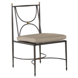 Roma Beige Sunbrella Slate Grey Aluminum Outdoor Dining Chair|