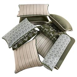 Amelia French Green Botanical Indoor Outdoor Bolster Pillow - 8x25|