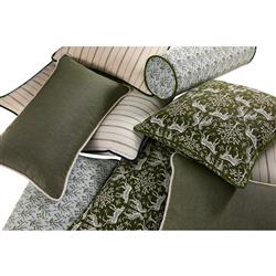 Amelia French Green Botanical Indoor Outdoor Bolster Pillow - 8x25|