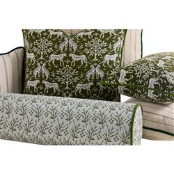 Luca Global Dark Green Cheetah Indoor Outdoor Lumbar Pillow - 14x24|