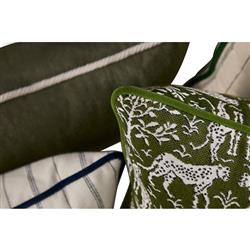 Luca Global Dark Green Cheetah Indoor Outdoor Lumbar Pillow - 14x24|