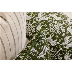 Luca Global Dark Green Cheetah Indoor Outdoor Lumbar Pillow - 14x24|