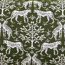 Luca Global Dark Green Cheetah Indoor Outdoor Lumbar Pillow - 14x24|