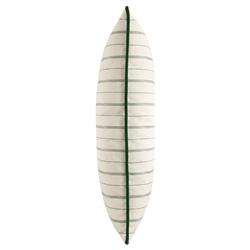 Franca French Green Striped Indoor Outdoor Lumbar Pillow - 12x20|