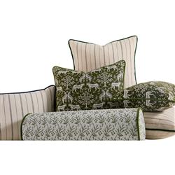 Franca French Green Striped Indoor Outdoor Throw Pillow - 20x20|