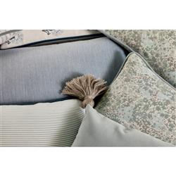 Presley Coastal Light Blue Pinstripe Indoor Outdoor Throw Pillow - 20x20|