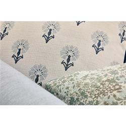 Darcy French Country Light Blue Floral Indoor Outdoor Throw Pillow - 20x20|