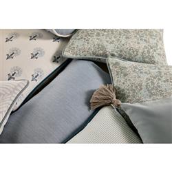 Darcy French Country Light Blue Floral Indoor Outdoor Throw Pillow - 20x20|