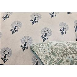 Delilah French Country Blue Floral White Indoor Outdoor Throw Pillow - 20x20|