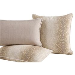 Faye Modern Beige Animal Print Indoor Outdoor Lumbar Pillow - 12x20|