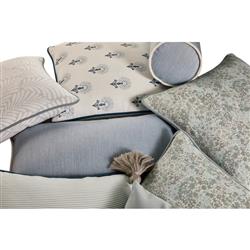 Finn French Light Blue Botanical Indoor Outdoor Throw Pillow - 20x20|