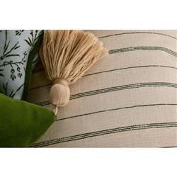Jules Modern Green Velvet Indoor Outdoor Tassel Throw Pillow - 20x20|