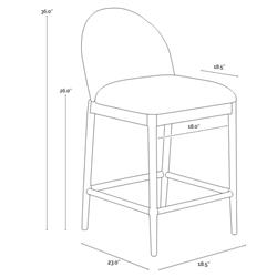 Marwa Coastal Cream Boucle Natural Wicker Outdoor Counter Stool|