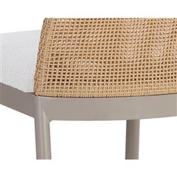 Marwa Coastal Cream Boucle Natural Wicker Outdoor Counter Stool|