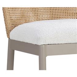 Marwa Coastal Cream Boucle Natural Wicker Outdoor Counter Stool|