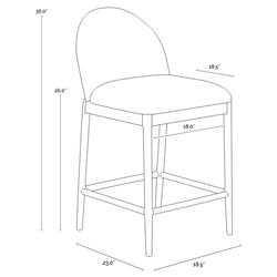 Marwa Coastal Cream Boucle Ore Grey Wicker Outdoor Counter Stool|