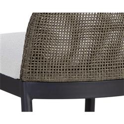 Marwa Coastal Cream Boucle Ore Grey Wicker Outdoor Counter Stool|