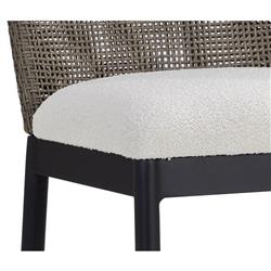 Marwa Coastal Cream Boucle Ore Grey Wicker Outdoor Counter Stool|