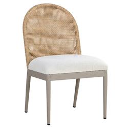 Marwa Cream Boucle Natural Wicker Dining Side Chair - Set of 2|