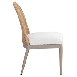Marwa Cream Boucle Natural Wicker Dining Side Chair - Set of 2|