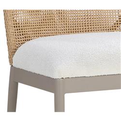 Marwa Cream Boucle Natural Wicker Dining Side Chair - Set of 2|