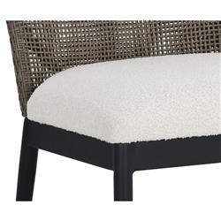 Marwa Cream Boucle Ore Grey Wicker Dining Side Chair - Set of 2|